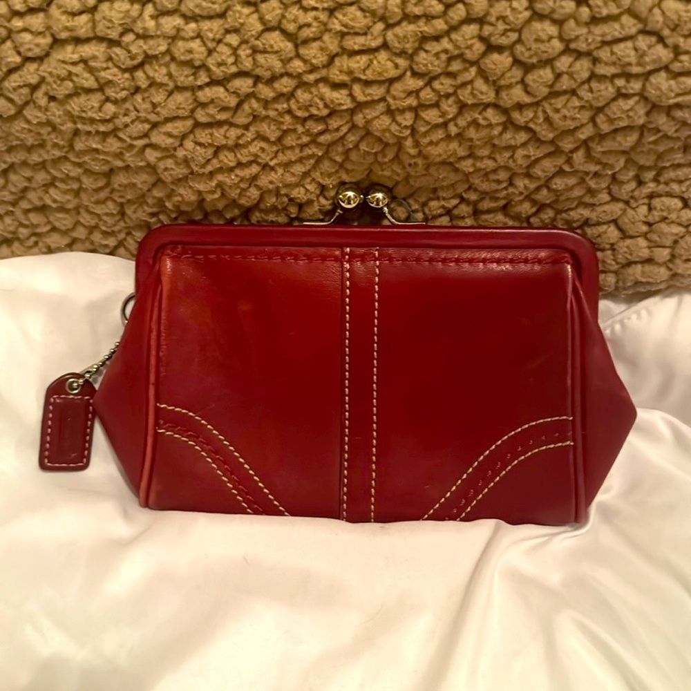 Red leather Coach wallet